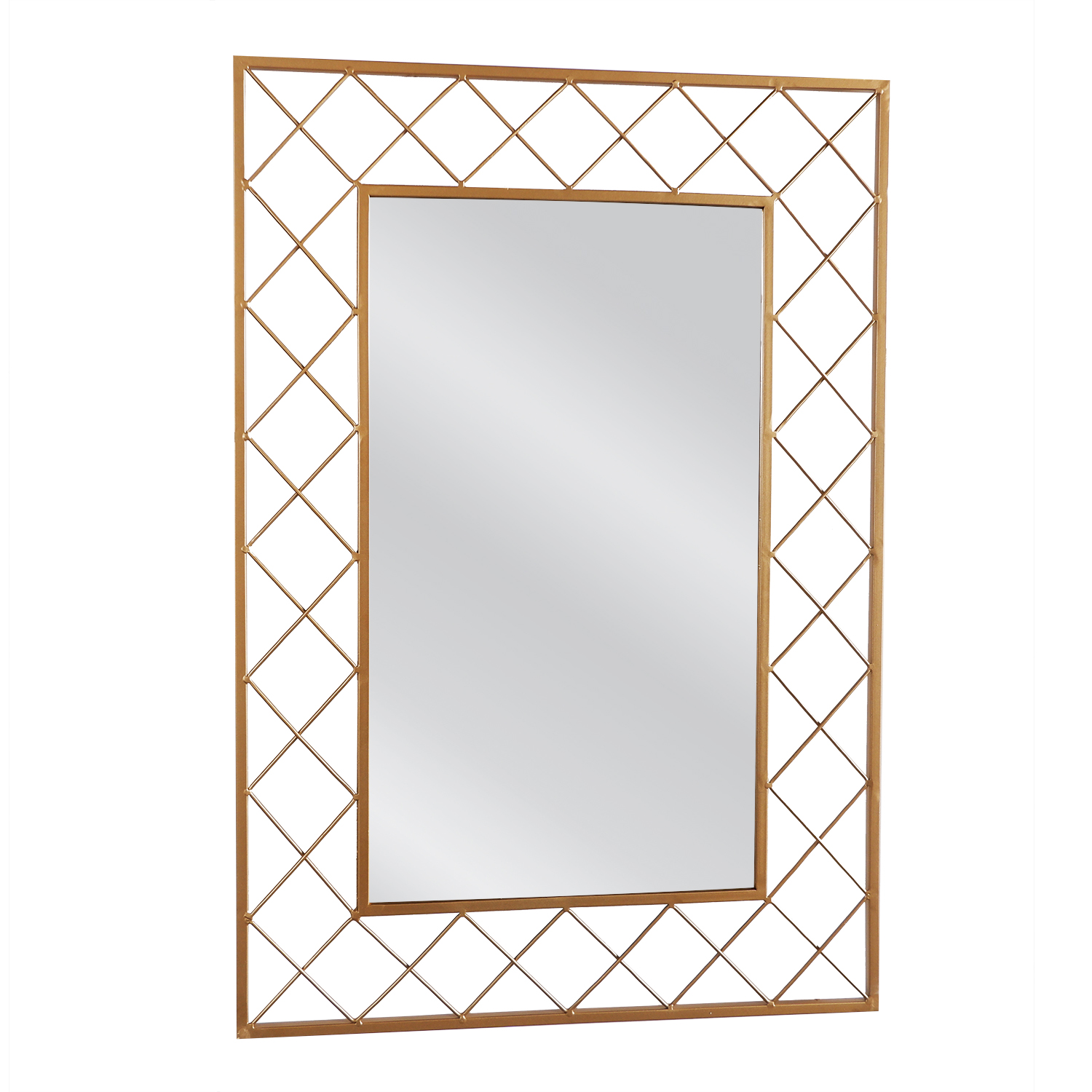 14790023 Καθρέπτης Τοίχου ArteLibre ARAVORN Χρυσό Μέταλλο/Γυαλί 80x1.5x55cm - Image 1