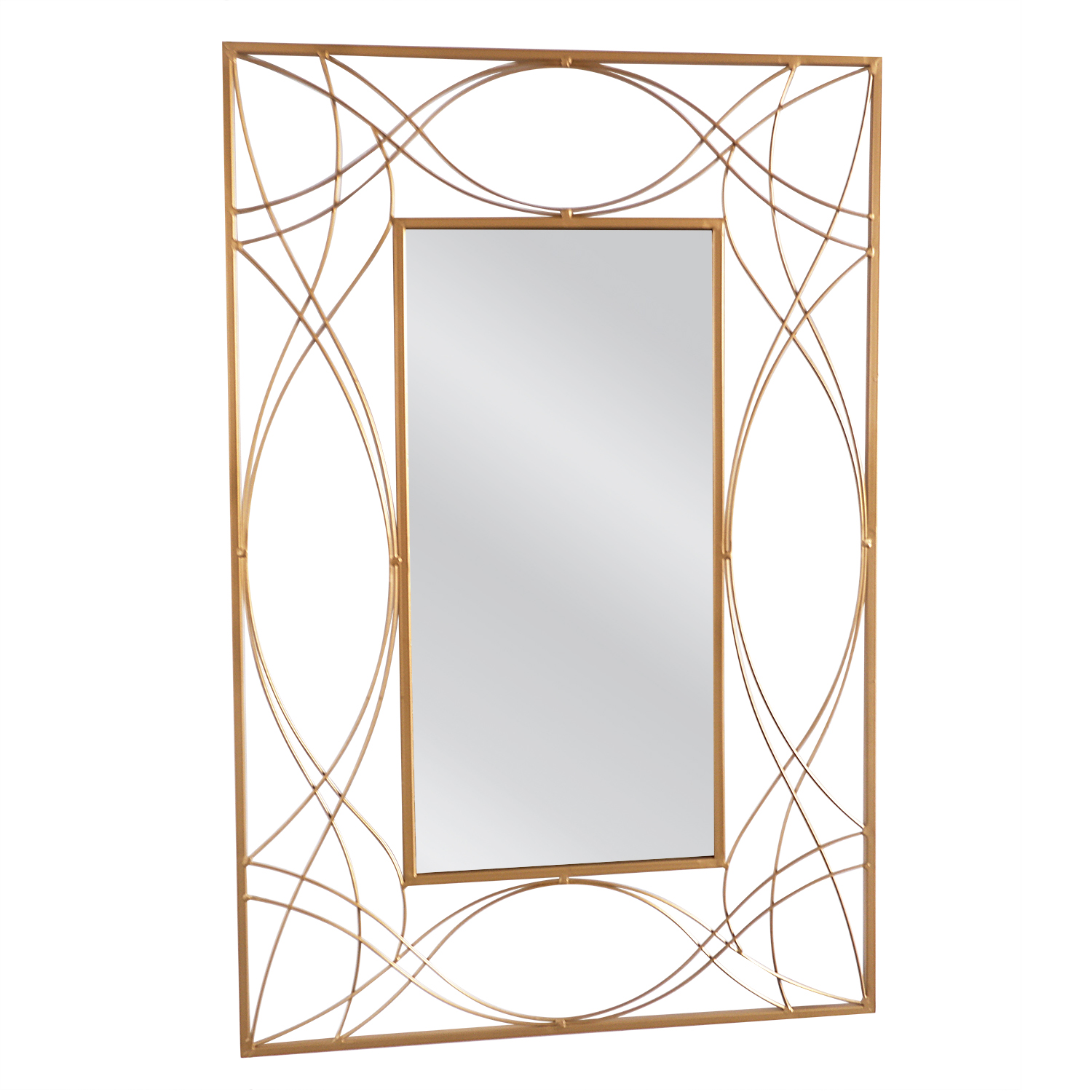 14790027 Καθρέπτης Τοίχου ArteLibre ASGON Χρυσό Μέταλλο/Γυαλί 90x1.5x60cm - Image 1