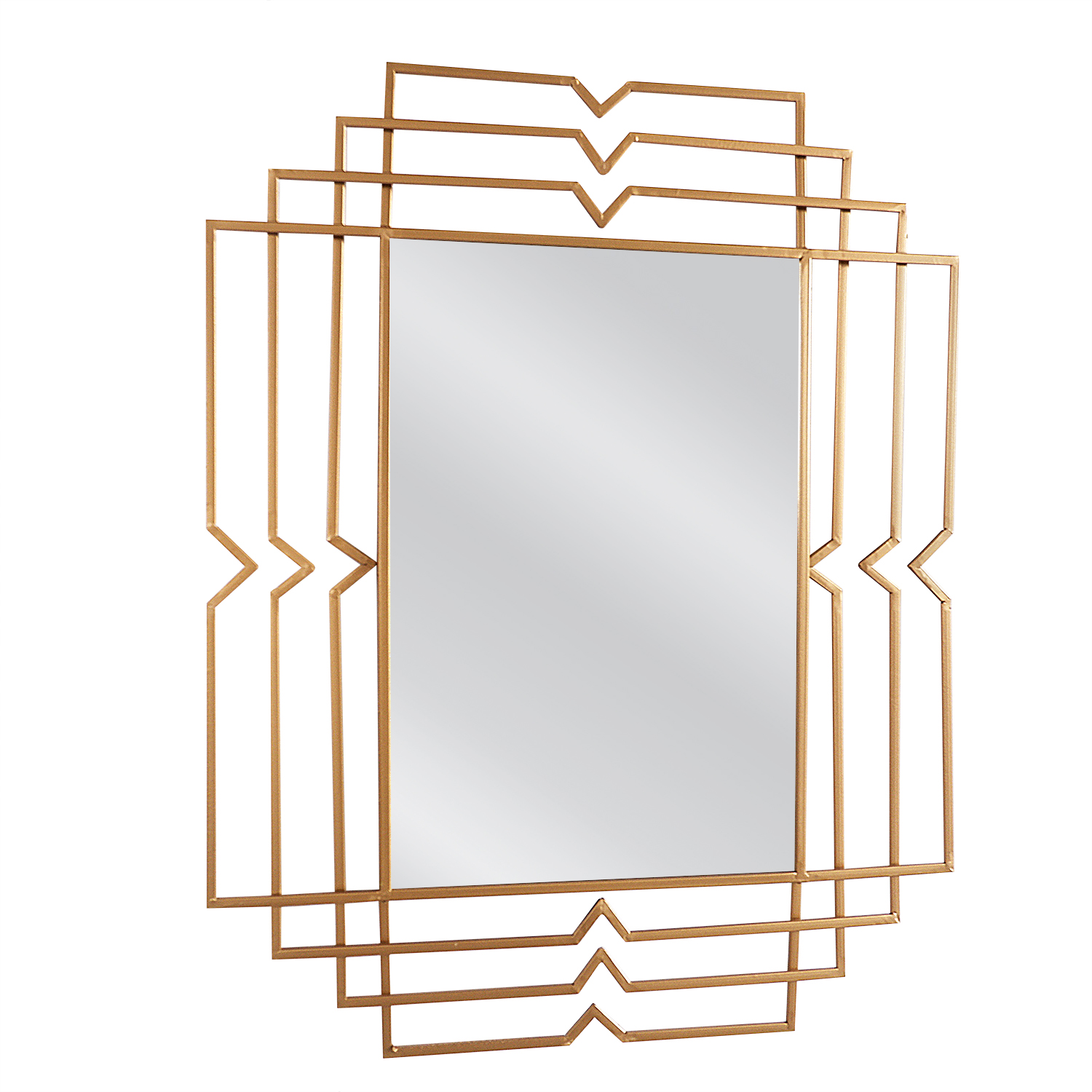 14790029 Καθρέπτης Τοίχου ArteLibre BALDOR Χρυσό Μέταλλο/Γυαλί 90x1.5x70cm - Image 1