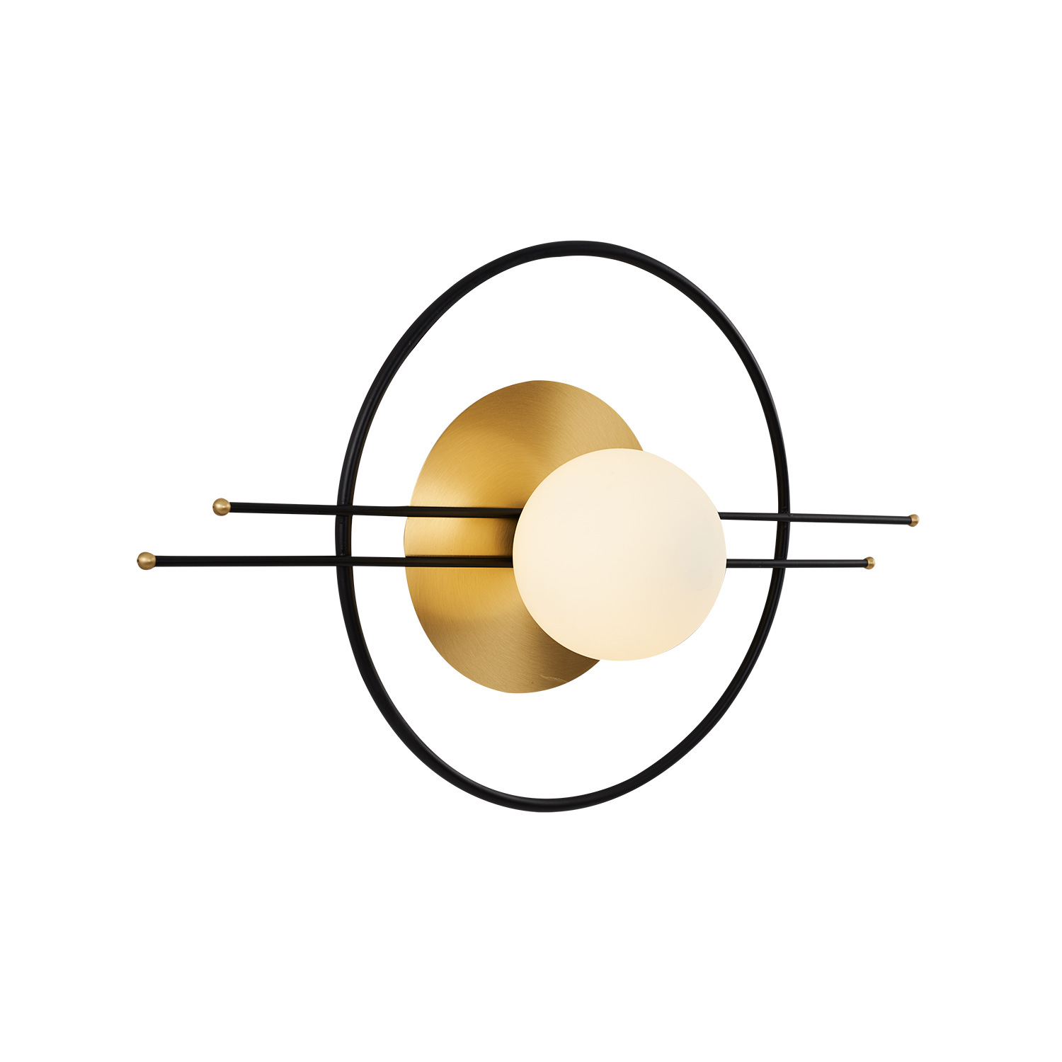 14830018 Φωτιστικό Τοίχου ArteLibre LECO Μαύρο/Χρυσό Μέταλλο/Αλουμίνιο 59x35x16cm - Image 1