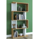 Βιβλιοθήκη ArteLibre CHIUMBO Δρυς/Λευκό Μοριοσανίδα 72x22x147cm - Image 2