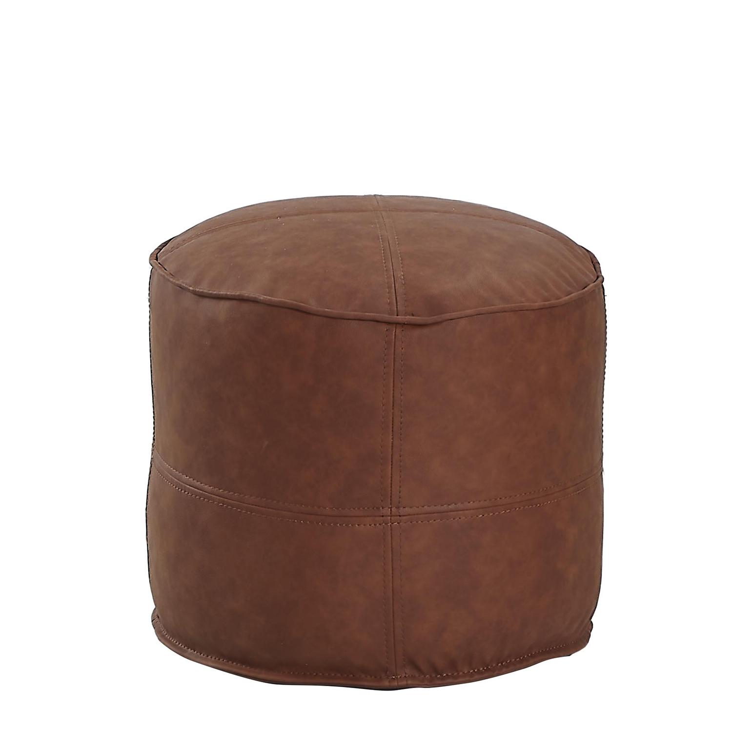 14870105 Πουφ ArteLibre CHISISI Camel Δέρμα Φ45x35cm - Image 1