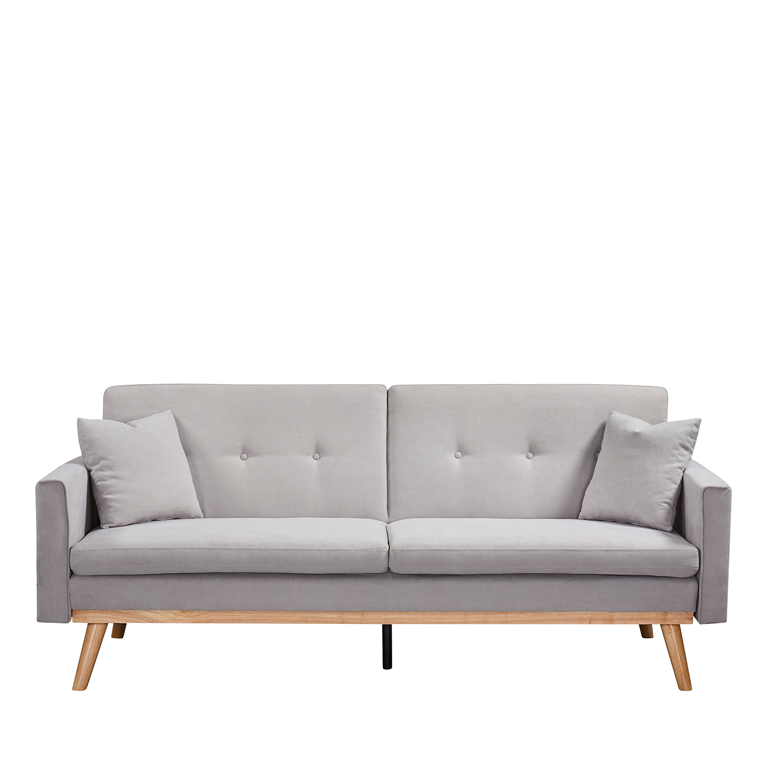 14950004 Καναπές Κρεβάτι ArteLibre BELVIA Ανοιχτό Γκρι 202x89x83cm - Image 1