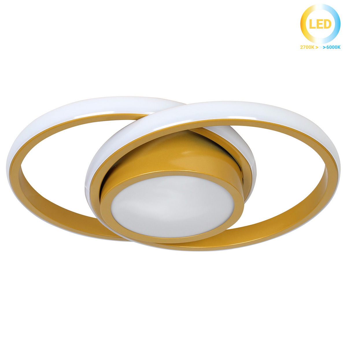 154-020-10 Φωτιστικό οροφής LED 25W 33Χ24Χ6 εκ. χρυσό - KESKOR 458545 - Image 1