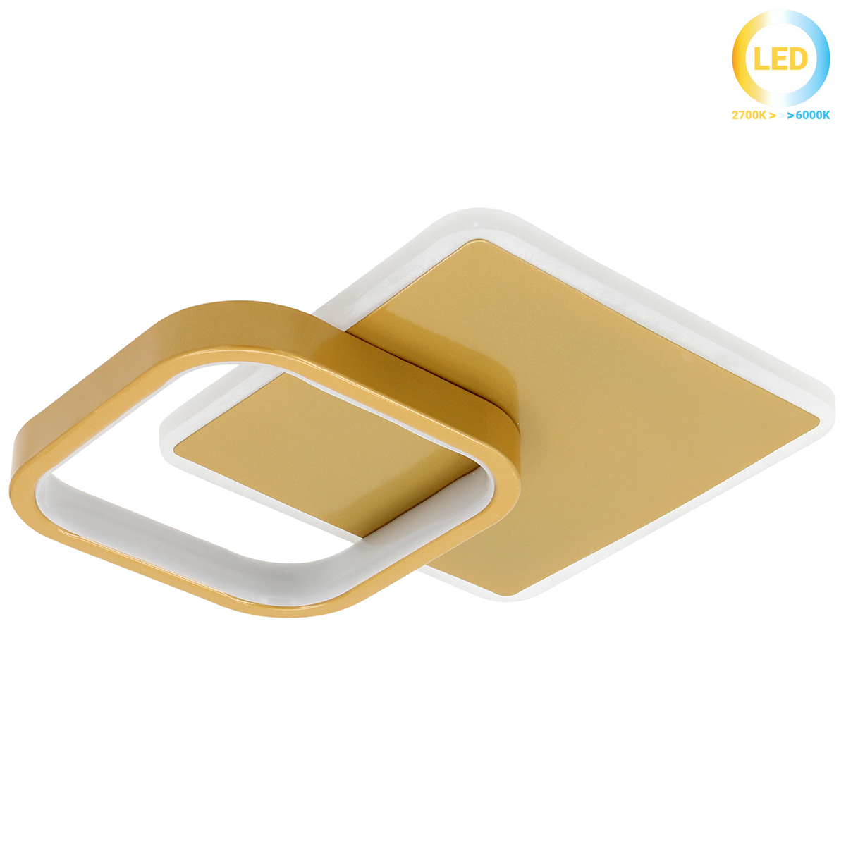 161-070-100 Φωτιστικό οροφής LED 24W 31Χ25Χ6 εκ. χρυσό - KESKOR 458536-2 - Image 1
