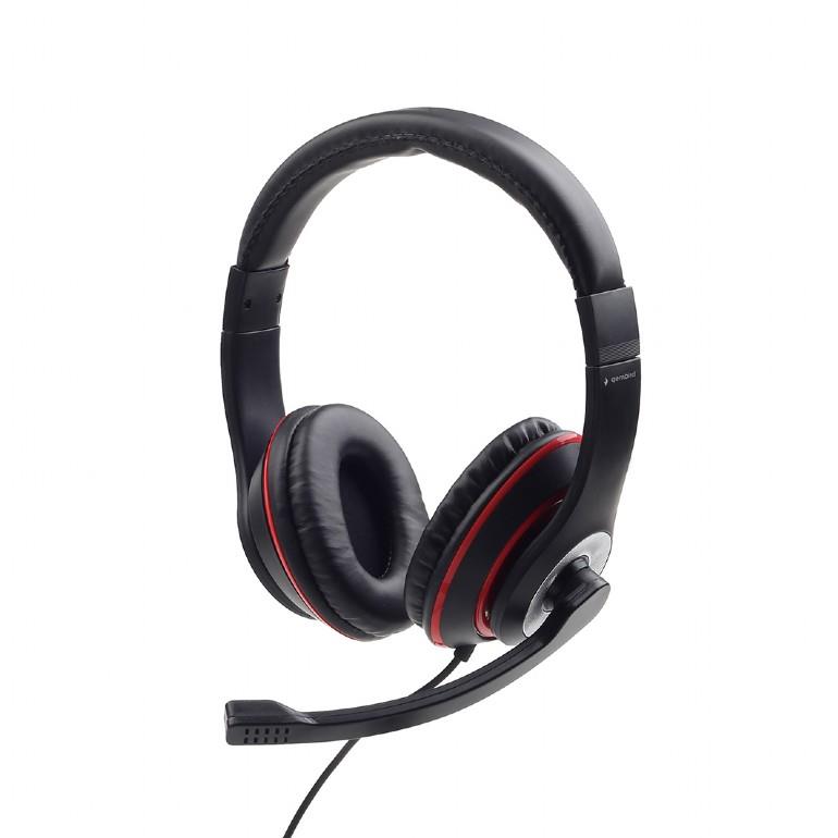 16595 GEMBIRD HEADSET ΜΑΥΡΟ/ΚΟΚΚΙΝΟ MHS-003 - Image 1
