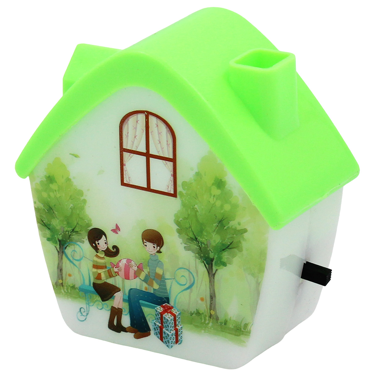 170-288 Φωτάκι νυκτός LED 1 Watt 7Χ7Χ3,5. Σπιτάκι Πράσινο - KESKOR 14916-1 - Image 1