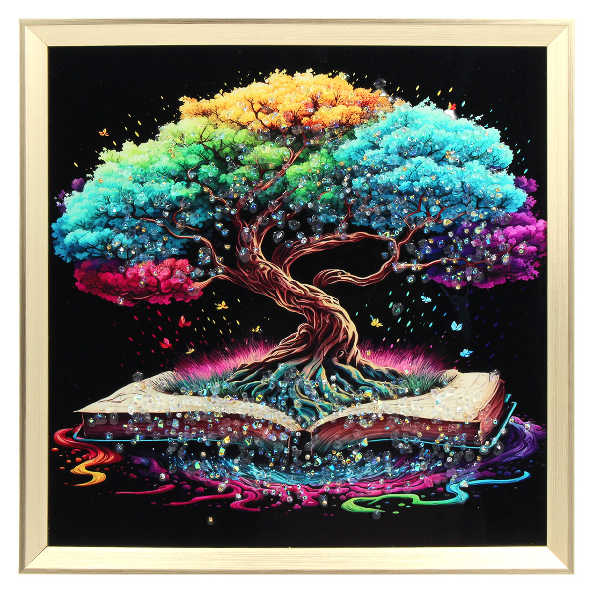 171-212 Πίνακας τοίχου 40Χ40 εκ. με κορνίζα και ανάγλυφα strass - KESKOR 24040-31 - Image 1