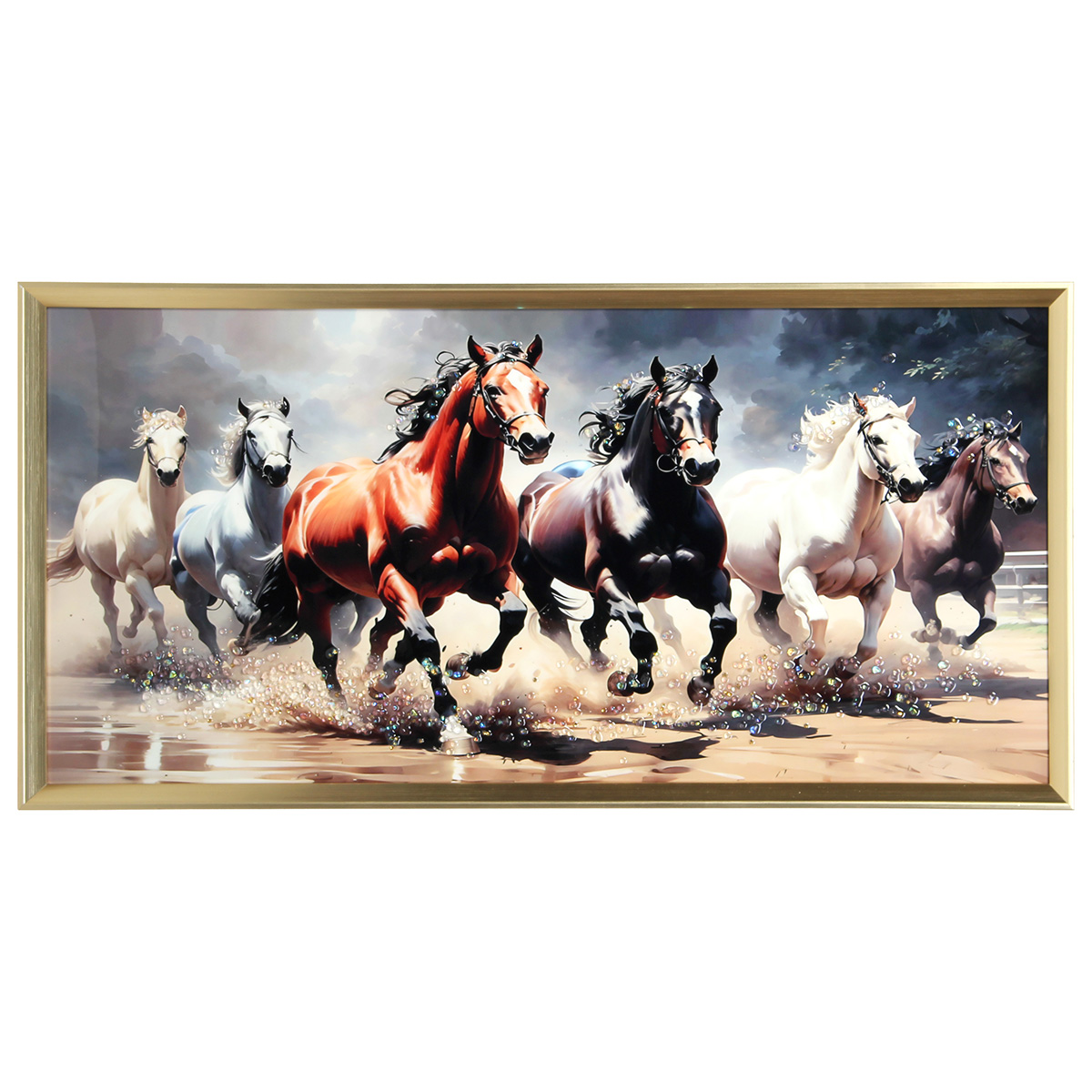 171-257 Πίνακας τοίχου 80Χ40 εκ. με κορνίζα και ανάγλυφα strass - KESKOR 24080-8 - Image 1