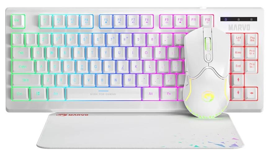 19691 MARVO CM310 GAMING SET, ΠΛΗΚΤΡΟΛΟΓΙΟ+ΠΟΝΤΙΚΙ+MOUSEPAD, ΛΕΥΚΟ - Image 1
