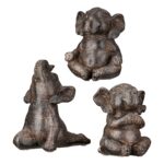 Figure Elephant Synthetic Resin Brown Ποικιλία 3 φορές 10X15X16Cm 10X15X16Cm - Image 2