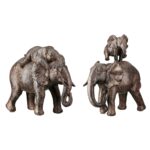 Figure Elephant Synthetic Resin Brown 2 Assorted 18X10X20Cm 18X10X20Cm - Image 2