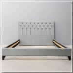 Κρεβάτι διπλό "NAPOLI" από ύφασμα σε χρώμα γκρι του πάγου 160x200x120