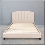 Κρεβάτι διπλό "FIRENZE" από ύφασμα σε χρώμα εκρού 160x200x120