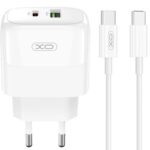 XO L137 ΦΟΡΤΙΣΤΗΣ PD20W/QC18W, 1 ΘΥΡΑ USB + 1 ΘΥΡΑ PD, ΜΕ ΚΑΛΩΔΙΟ TYPE-C, ΛΕΥΚΟ