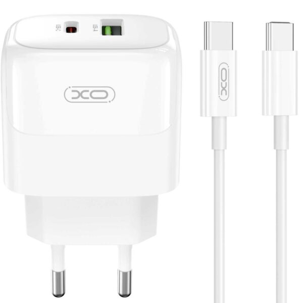XO L137 ΦΟΡΤΙΣΤΗΣ PD20W/QC18W, 1 ΘΥΡΑ USB + 1 ΘΥΡΑ PD, ΜΕ ΚΑΛΩΔΙΟ TYPE-C, ΛΕΥΚΟ
