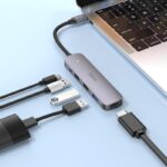 HOCO HB27 TYPE-C HUB , HDMI + USB3.0 + USB2.0*2 + PD , METAL GRAY - Image 2