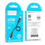HOCO X96 ΚΑΛΩΔΙΟ ΜΕΤΑΦΟΡΑΣ ΔΕΔΟΜΕΝΩΝ 60W HYPER TYPE-C ΣΕ TYPE-C, 0.25m, ΜΑΥΡΟ - Image 2