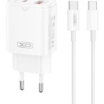 XO L130 ΦΟΡΤΙΣΤΗΣ PD30W/QC18W, ΜΕ ΚΑΛΩΔΙΟ TYPE-C, 1 ΘΥΡΑ USB + 1 ΘΥΡΑ PD, ΛΕΥΚΟΣ