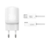 XO L150 ΦΟΡΤΙΣΤΗΣ 30W 1 ΘΥΡΑ TYPE-C, ΜΕ ΚΑΛΩΔΙΟ LIGHTNING, ΛΕΥΚΟΣ