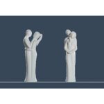 Διακοσμητικό ArteLibre Ζευγάρι Κρεμ Κεραμικό 9x9x36cm - Image 2
