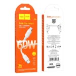 HOCO X96 ΚΑΛΩΔΙΟ ΦΟΡΤΙΣΗΣ ΚΑΙ ΜΕΤΑΦΟΡΑΣ ΔΕΔΟΜΕΝΩΝ 60W HYPER TYPE-C ΣΕ TYPE-C, 1m, ΛΕΥΚΟ - Image 3