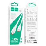 HOCO X93 ΚΑΛΩΔΙΟ ΦΟΡΤΙΣΗΣ ΚΑΙ ΔΕΔΟΜΕΝΩΝ FORCE, TYPE-C ΣΕ TYPE-C, 1m, 240W, ΛΕΥΚΟ - Image 3