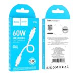 HOCO X96 ΚΑΛΩΔΙΟ ΜΕΤΑΦΟΡΑΣ ΔΕΔΟΜΕΝΩΝ 60W HYPER TYPE-C ΣΕ TYPE-C, 0.25m, ΛΕΥΚΟ - Image 2