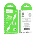 HOCO X96 ΚΑΛΩΔΙΟ ΦΟΡΤΙΣΗΣ ΚΑΙ ΔΕΔΟΜΕΝΩΝ HYPER TYPE-C, 100W, 0.25m, ΛΕΥΚΟ - Image 3