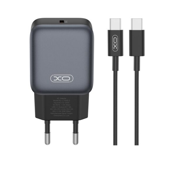 XO L155 ΦΟΡΤΙΣΤΗΣ 30W TYPEC, ΜΕ ΚΑΛΩΔΙΟ TYPE-C, ΜΑΥΡΟΣ