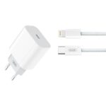 XO L129 ΦΟΡΤΙΣΤΗΣ 20W, ΜΕ ΚΑΛΩΔΙΟ LIGHTNING, ΛΕΥΚΟΣ