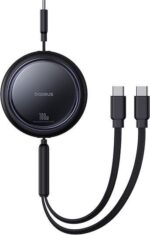 BASEUS BRIGHT MIRROR SERIES ΚΑΛΩΔΙΟ ΓΡΗΓΟΡΗΣ ΦΟΡΤΙΣΗΣ, 2 x TYPE-C, 1m, 100W, ΜΑΥΡΟ