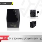 ΜΕ ΑΓΟΡΑ 10 TECNOWARE UPS ERA PLUS 1200VA/840W, 2x SCHUKO, 1x 12V9A, ΔΩΡΟ ΑΚΟΜΑ 1