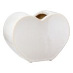 Βάζο 'Heart' Κεραμικό Λευκό 8.5x20x14cm