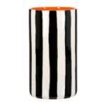 Βάζο Ριγέ Κεραμικό Μαύρο Λευκό D9X17Cm D9X17Cm - Image 2