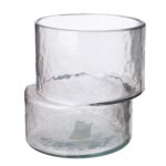 Βάζο 'Levels' Γυαλί Γκρι 14.5x16.5x16.5cm