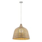 Φωτιστικό μονόφωτο "BASKET" από μπαμπού σε φυσικό χρώμα Φ45x100 Ε27