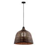 Φωτιστικό μονόφωτο "BASKET" από μπαμπού/PVC σε καφέ χρώμα Φ45x100 Ε27