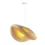 Φωτιστικό μονόφωτο "LAVA" από ψάθα σε φυσικό χρώμα 80x25x150 Ε27