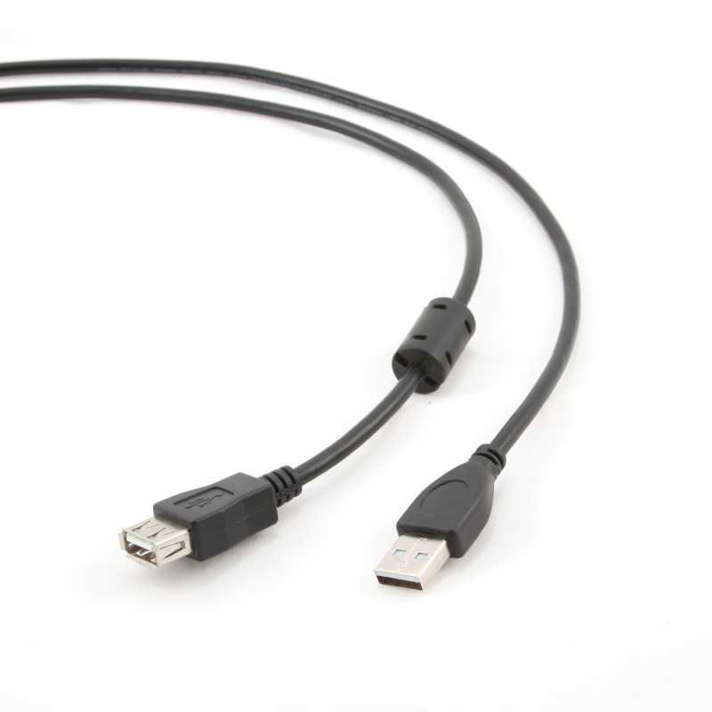 402 CABLEXPERT ΚΑΛΩΔΙΟ USB EXTENSION 2.0 MALE-FEMALE ΜΕ ΦΕΡΡΙΤΗ 1.8m - Image 1