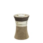 Ρεσώ Θήκη "Bradora" Striped Κεραμικό Beige Brown PU 8.5x8.5x13cm - Image 2