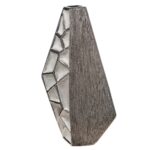 Βάζο Κεραμικό Ασημί χρώμα 21X8X36Cm 21X8X36Cm