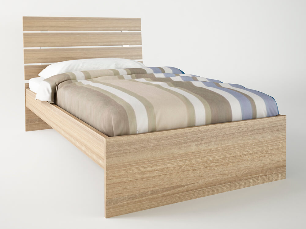 500-00074 Κρεβάτι "ΝΟΤΑ" μονό σε χρώμα δρυς 90x190 - Image 1