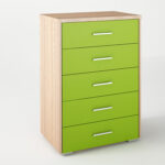 Συρταριέρα παιδική με 5 συρτάρια σε χρώμα δρυς-λαχανί 60x45x90