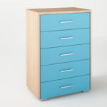 Συρταριέρα παιδική με 5 συρτάρια σε χρώμα δρυς-σιελ 60x45x90