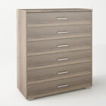 Συρταριέρα με 6 συρτάρια σε χρώμα σταχτί 90x45x108