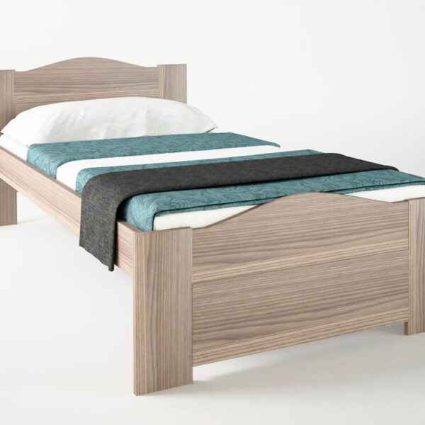 Κρεβάτι "ΚΥΜΑ" μονό σε χρώμα σταχτί 90x190