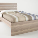 Κρεβάτι "ΝΟΤΑ" ημίδιπλο σε χρώμα σταχτί 110x190