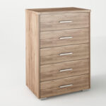 Συρταριέρα με 5 συρτάρια σε χρώμα καρυδί 60x45x90