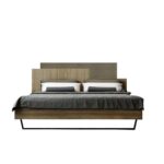 Κρεβάτι "ΜΟΡΦΕΑΣ" διπλό σε χρώμα καρυδί-μόκα σκούρο 160x200